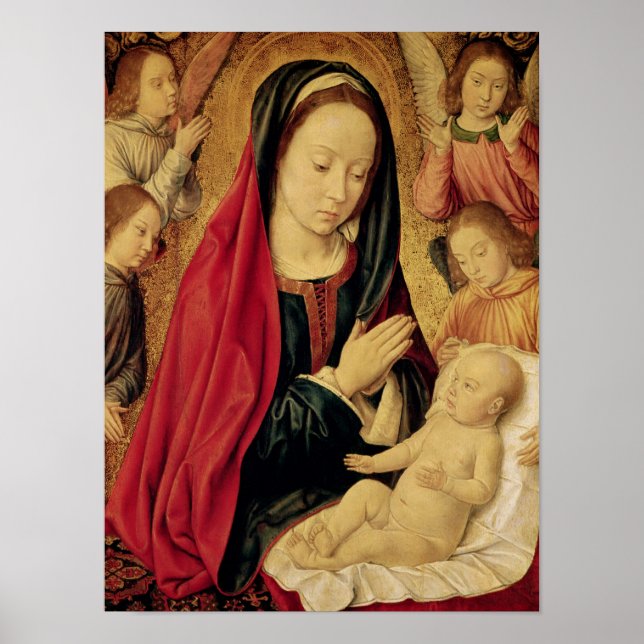 Poster La Vierge et l'enfant adoré par les anges (Devant)