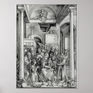 Poster La Vierge et l'enfant avec des saints