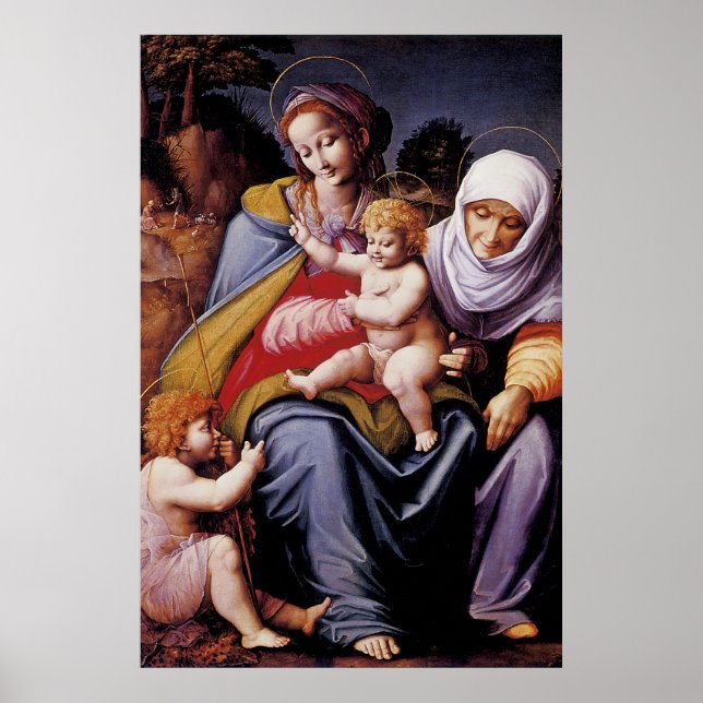 Poster La Vierge et l'Enfant avec Sainte Elizabeth (Devant)