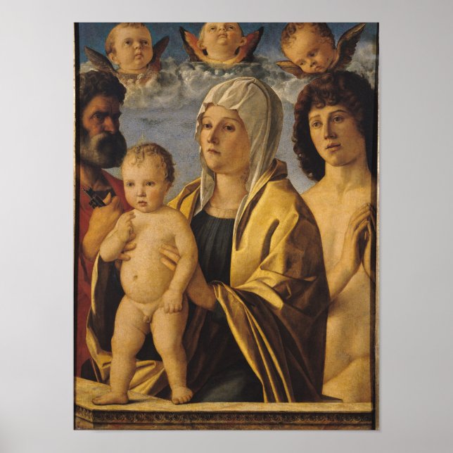 Poster La Vierge et l'Enfant avec St. Peter & St. (Devant)