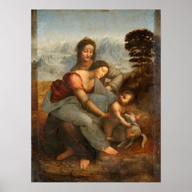 Poster La Vierge et l'Enfant Sainte Anne Léonard de Vinci (Devant)