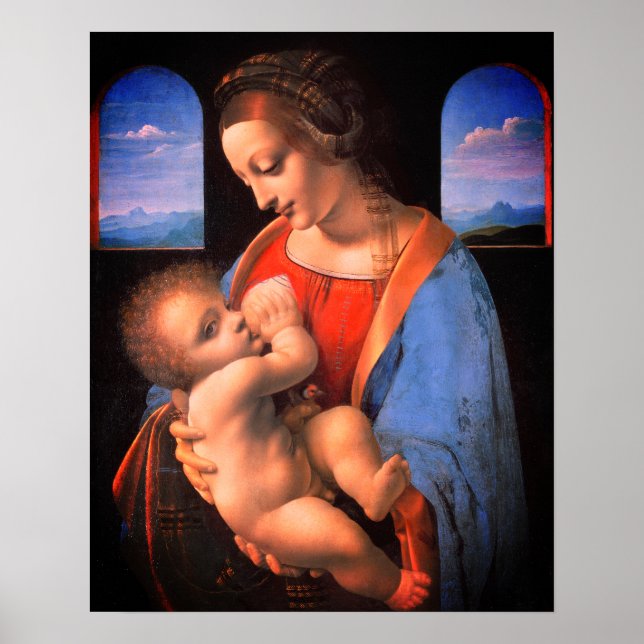 Poster La Vierge Marie allaite Le Christ Enfant-324 (Devant)