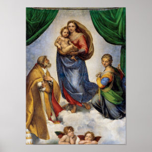 Poster La Vierge Sixtine   Raphael  