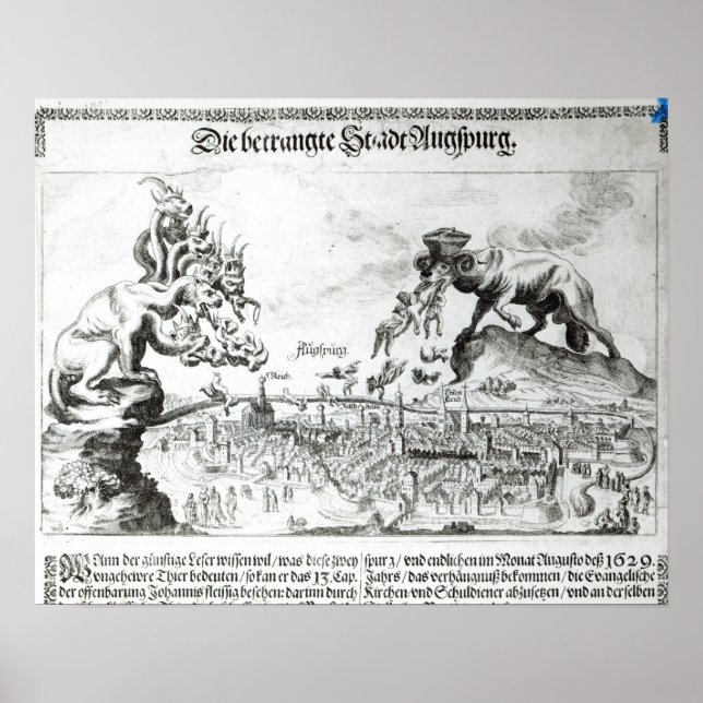 Poster La ville d'Augsbourg forcée d'accepter catholique (Devant)