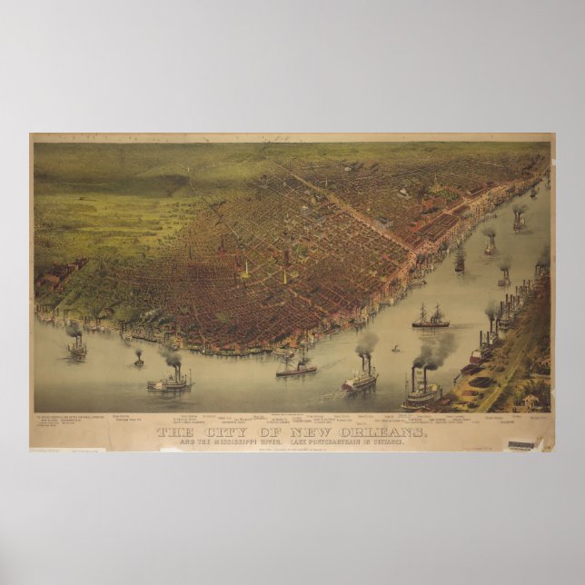 Poster La ville de la Nouvelle-Orléans Louisiane de 1885 (Devant)