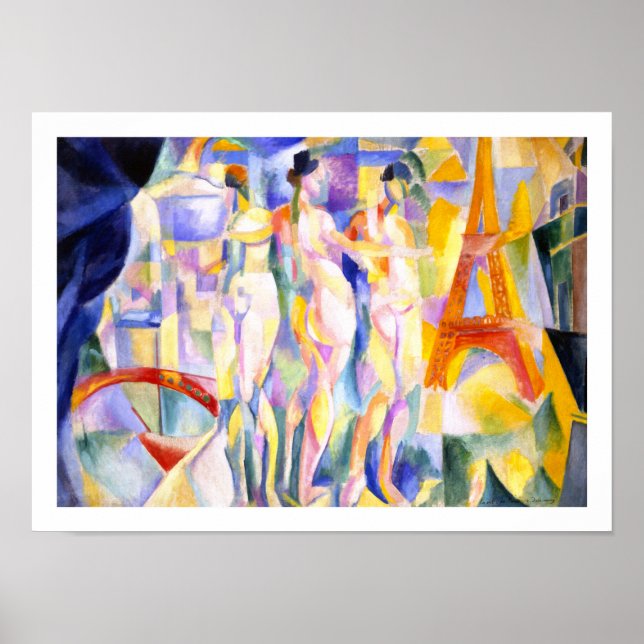 Poster La ville de Paris par Delaunay - Art Abstrait (Devant)
