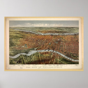Poster La ville de Philadelphie par Currier & Ives (1875)