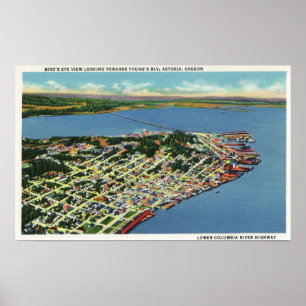 Poster La ville regardant vers la baie de Young