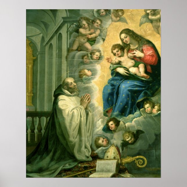 Poster La vision de Saint Bernard, 1634 (Devant)