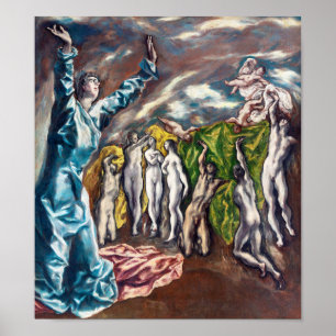 Poster La vision de Saint John   El Greco  
