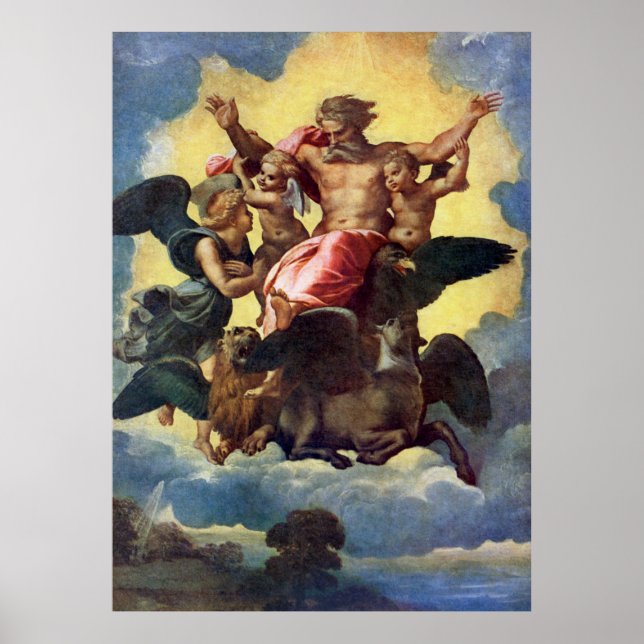 Poster La vision d'Ezekiel de Raphael (1518) (Devant)