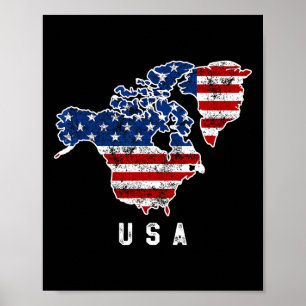Poster La vision drôle de Trump de la carte des États-Uni