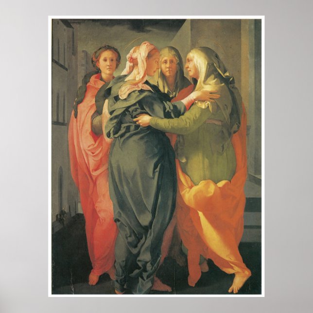 Poster La Visitation - Jacopo Da Pontormo Canvas Imprimer (Devant)