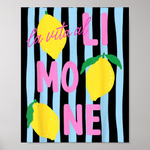 Poster La Vita Al Limone Drôle De Citron De Fruit Italien