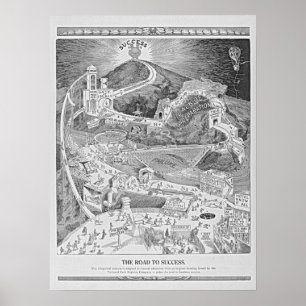 Poster La voie vers le succès Vintage 1913 Motivational M