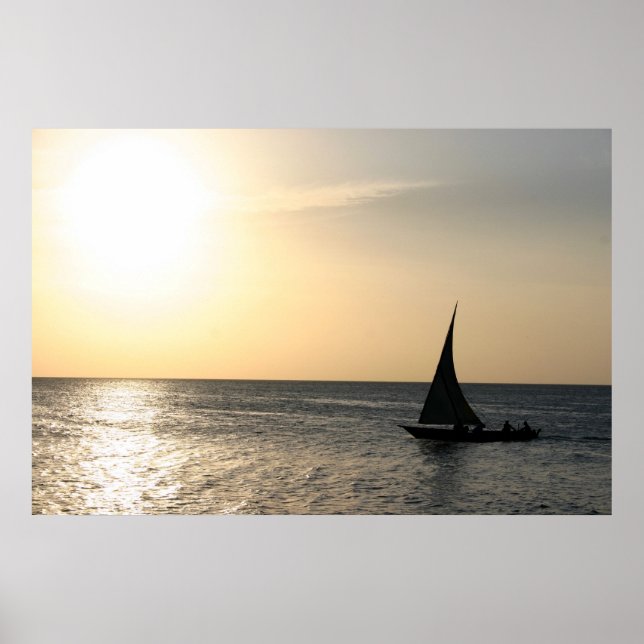 Poster La voile au coucher du soleil (Devant)
