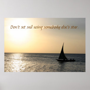 Poster La voile au coucher du soleil
