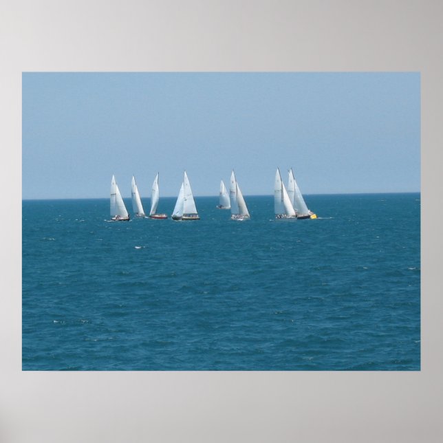 Poster "La voile sur le lac Michigan" (Devant)