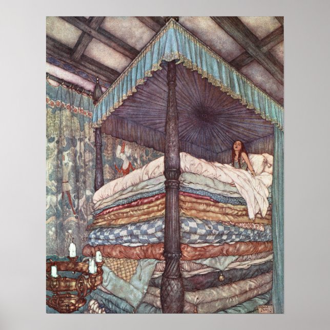 Poster La vraie princesse par Edmund Dulac (Devant)