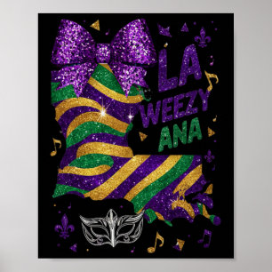 Poster La Weezy Ana Mardi Gras Louisiane Carte Gros Mardi