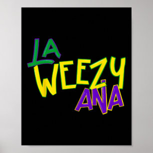 Poster La Weezy Ana Mardi Gras Louisiane Gros Mardi Femme