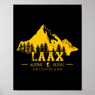 Poster Laax Suisse Station de ski Alpes Ski Alpin Swi