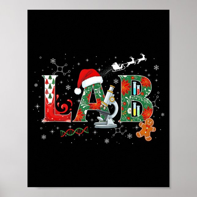 Poster Lab Christmas Laboratory Technician Science Xmas S (Devant)