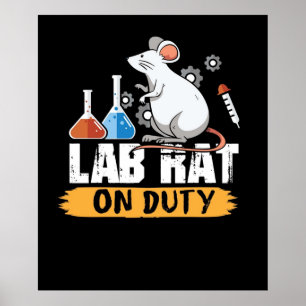 Poster Lab Rat on Duty science souris design chemise