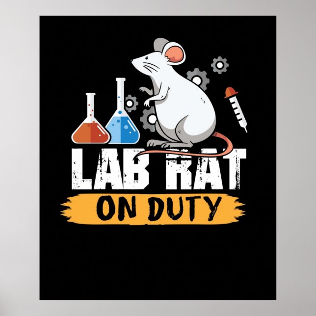 Poster Lab Rat on Duty science souris design chemise (Devant)