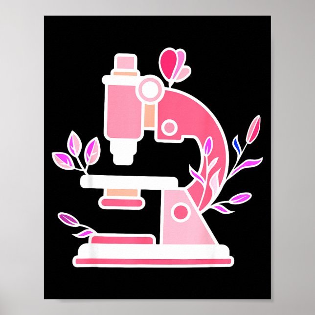 Poster Lab Science Floral Microscope Biologist Science Va (Devant)