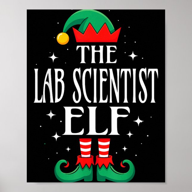 Poster Lab Scientist Elf Job Title Funny Christmas Matchi (Devant)