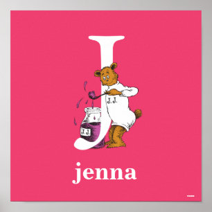 Poster L'ABC de Dr Seuss : Lettre J - Blanc Ajoutez vot