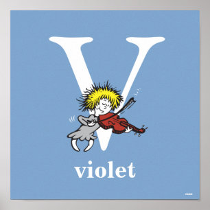 Poster L'ABC de Dr Seuss : Lettre V - Blanc Ajoutez vot