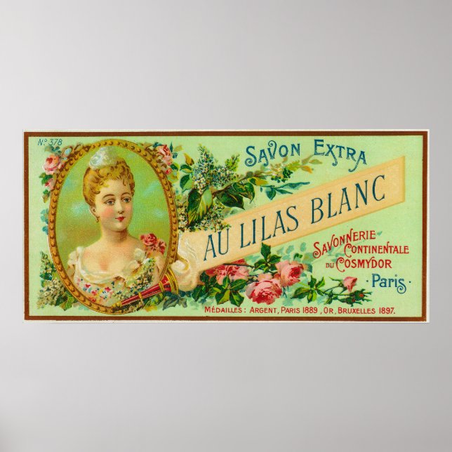 Poster Label Au Lilas Blanc SoapParis, France (Devant)