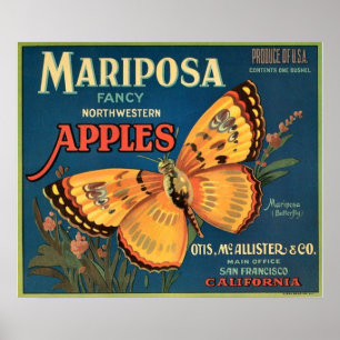 Poster Label Crate Mariposa Apples