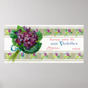 Poster Label de savon pour violettesParis, France