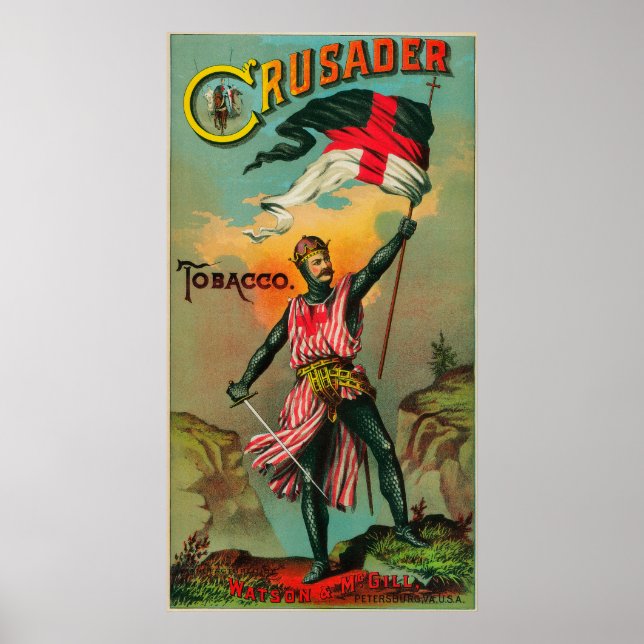 Poster Label du tabac croiséPetersburg, VA (Devant)