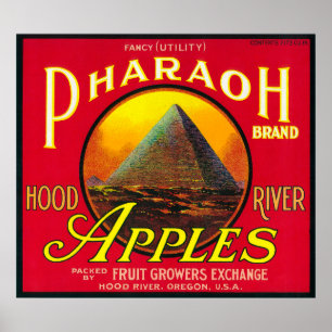 Poster Label Pharaon Apple Crate River, OU