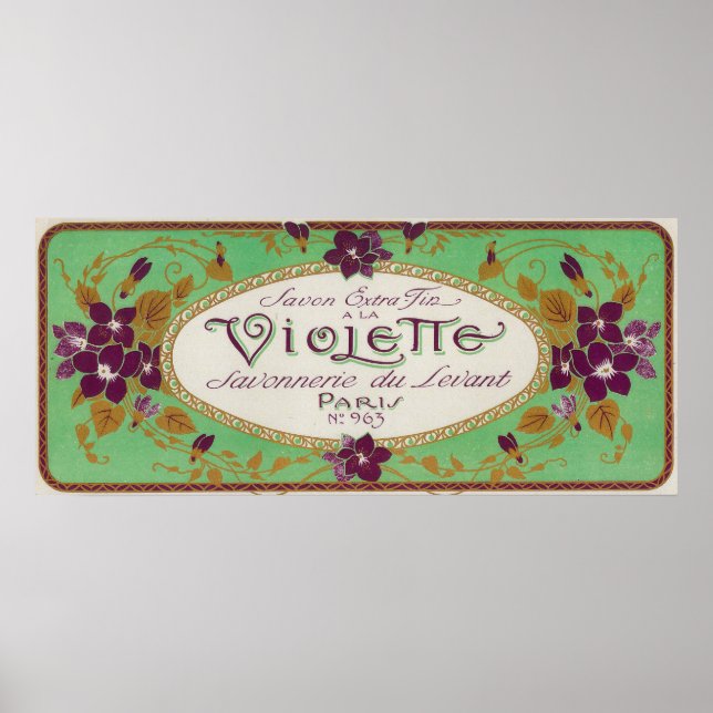 Poster Label Savon VioletteParis, France (Devant)
