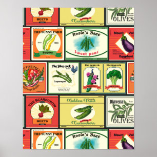 Poster Labels Vintage canned goods