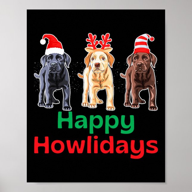 Poster Laboratoire de chocolat jaune noir noël labrador h (Devant)