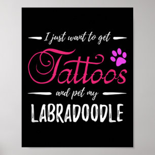 Poster Labradoodle Amoureux des chiens Tattoo Funny Chien