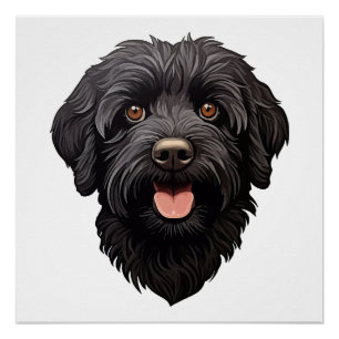 Poster Labradoodle Chien noir