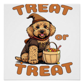 Poster Labradoodle Halloween Dog Costume �Treat or Treat�