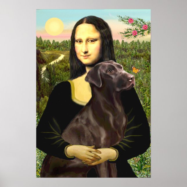 Poster Labrador (Chcolate) - Mona Lisa (Devant)