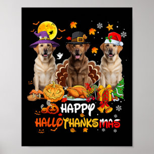 Poster Labrador Chien Halloween Joyeux Thanksgiving Joyeu