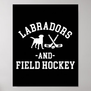 Poster Labrador chocolat jaune noir Maman Papa et hockey
