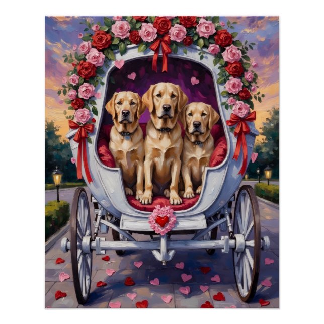 Poster Labrador Dog Valentine's Day  (Devant)