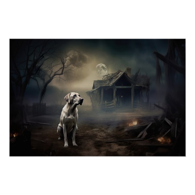 Poster Labrador Halloween Épouvantable (Devant)