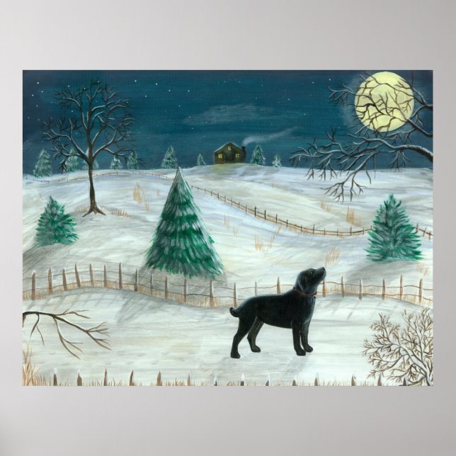 Poster Labrador hivernal (Devant)
